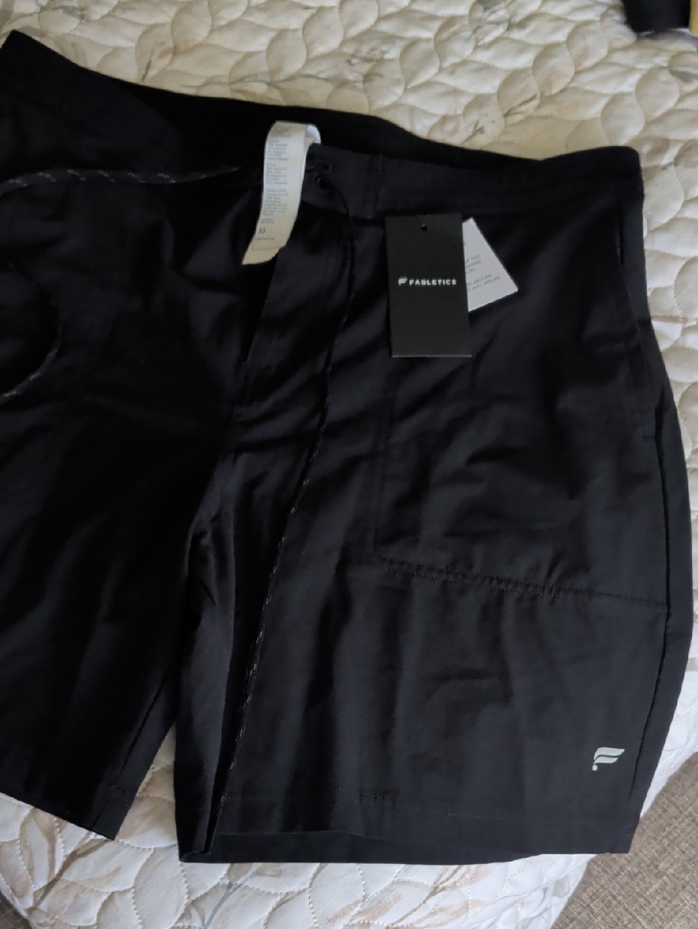 Fabletics Black Performance Drawstring Shorts